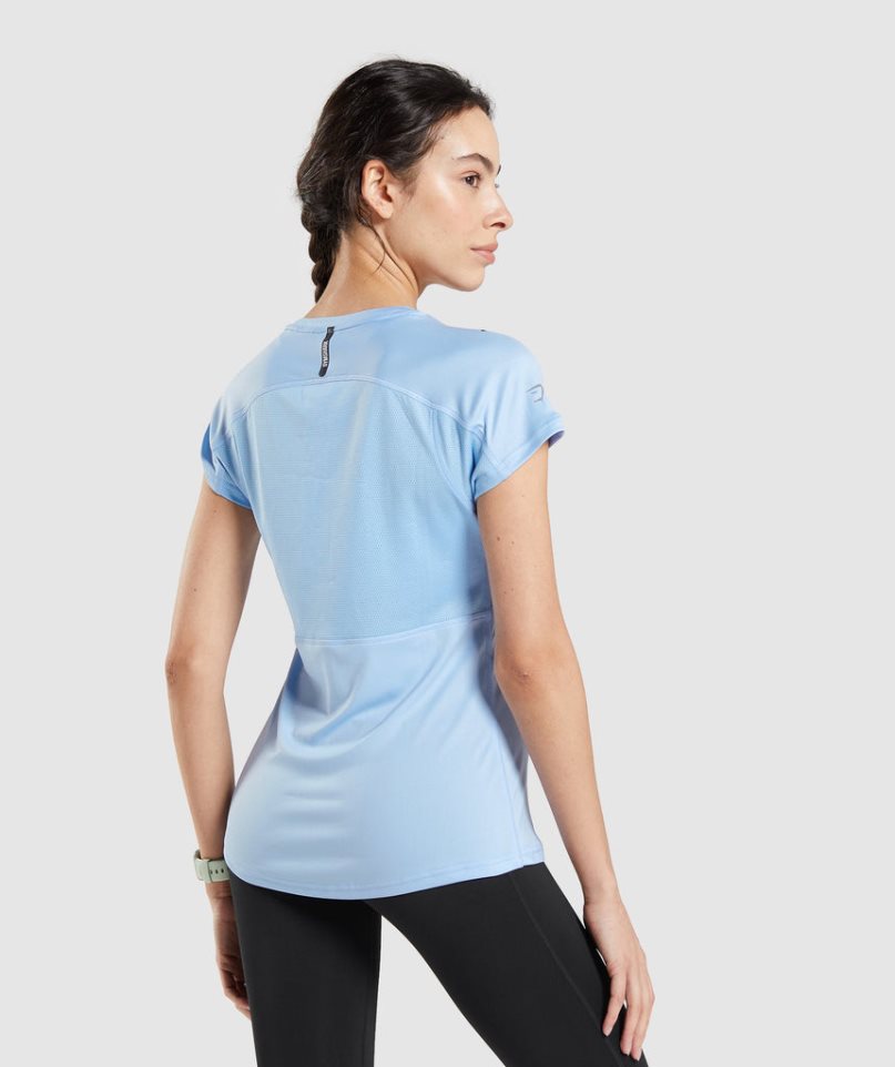 Gymshark Speed T-shirts Damen Blau | 15037VJIH