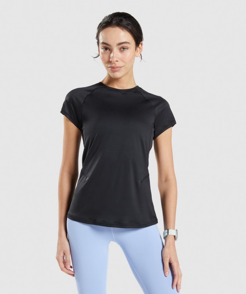 Gymshark Speed T-shirts Damen Schwarz | 68209FRZI