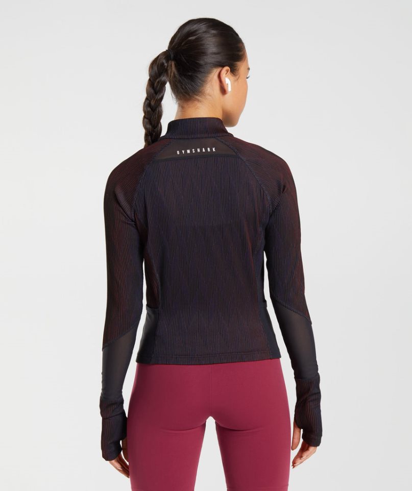 Gymshark Sport 1/4 Zip Sweatshirts Damen Schwarz | 15962GOTK