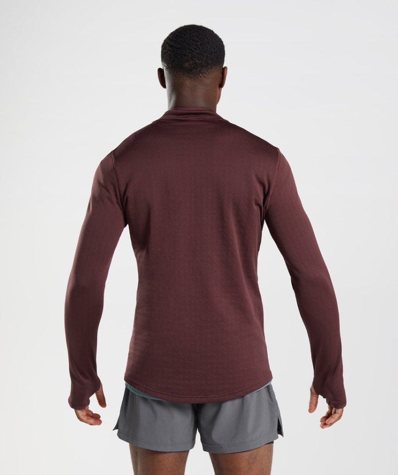 Gymshark Sport 1/4 Zip Sweatshirts Herren Bordeaux | 54692PUET