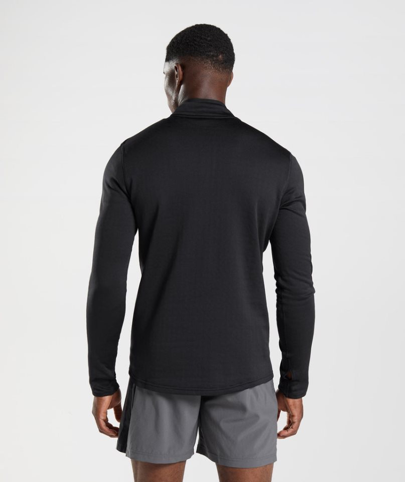 Gymshark Sport 1/4 Zip Sweatshirts Herren Schwarz | 60215IUSN