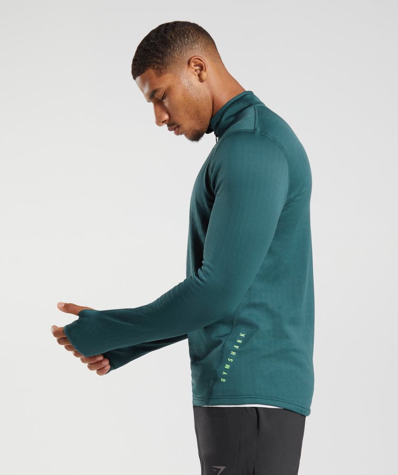 Gymshark Sport 1/4 Zip Sweatshirts Herren Türkis | 98157XFIU