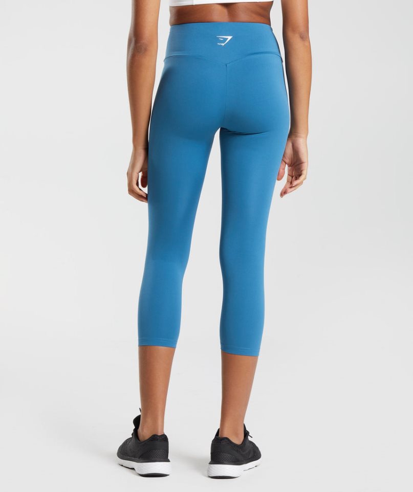 Gymshark Sport 7/8 Leggings Damen Blau | 34627NIFM