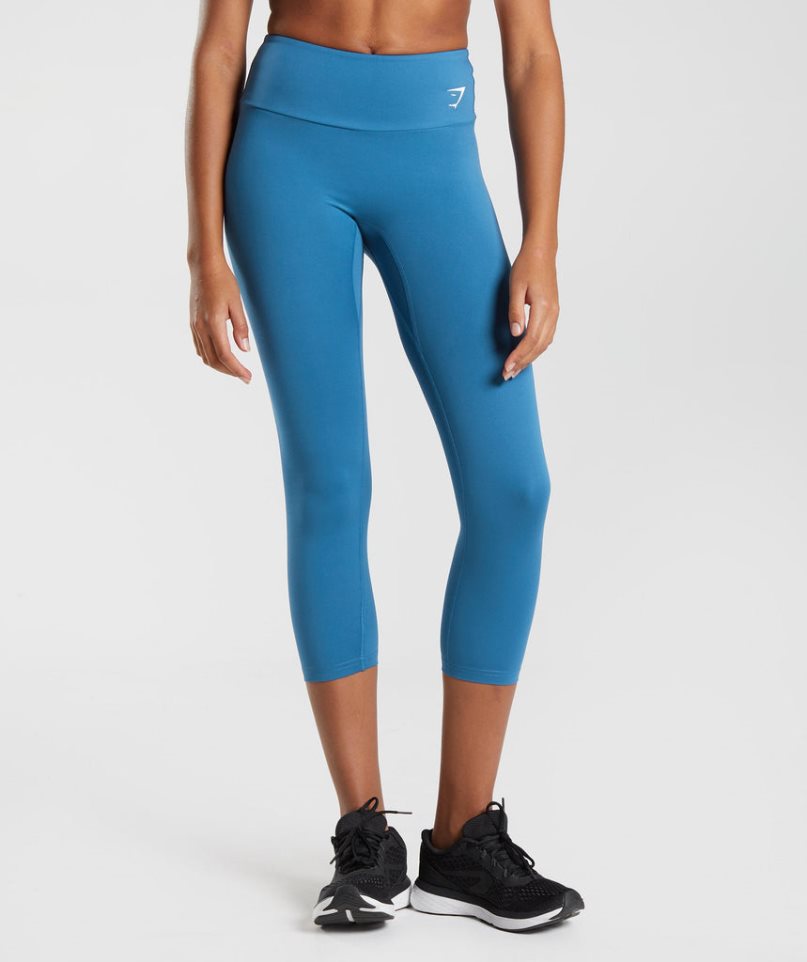 Gymshark Sport 7/8 Leggings Damen Blau | 34627NIFM