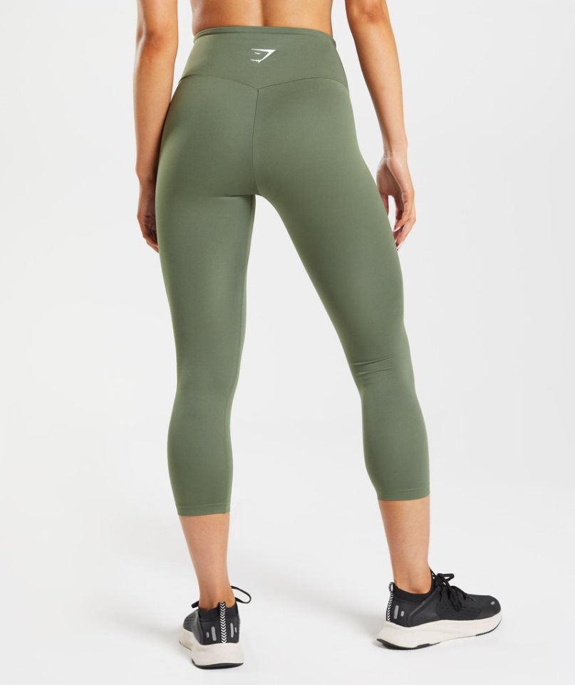 Gymshark Sport 7/8 Leggings Damen Olivgrün | 98560HIVR