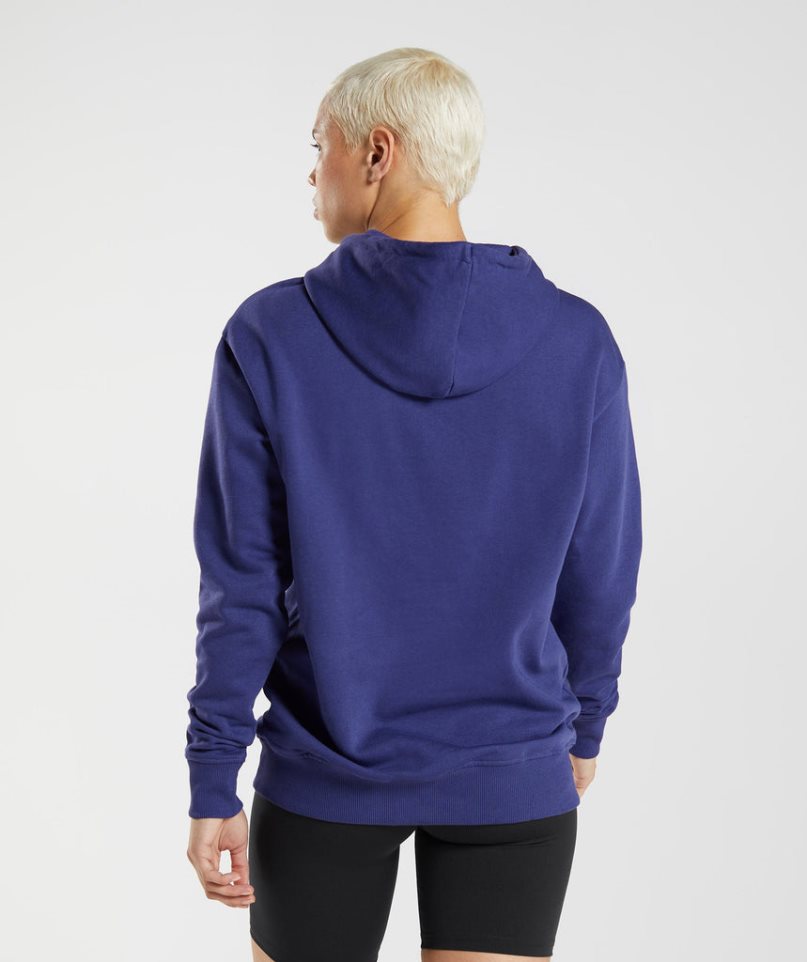 Gymshark Sport Boyfriend Hoodie Damen Navy | 80613BTFY