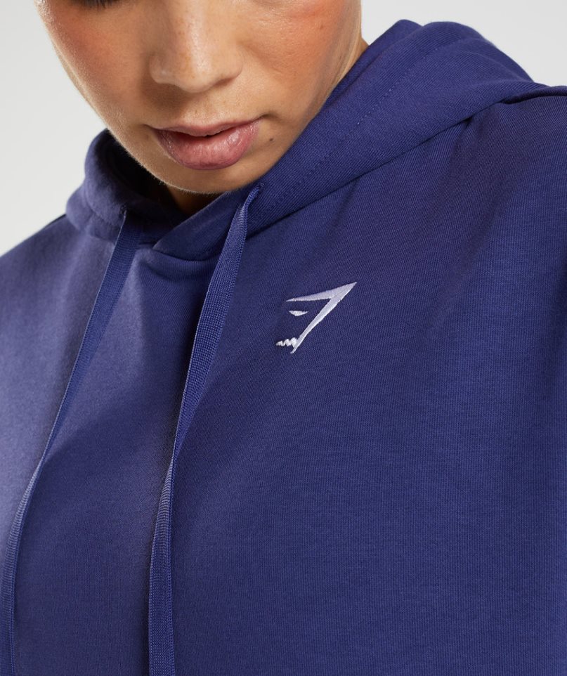 Gymshark Sport Boyfriend Hoodie Damen Navy | 80613BTFY