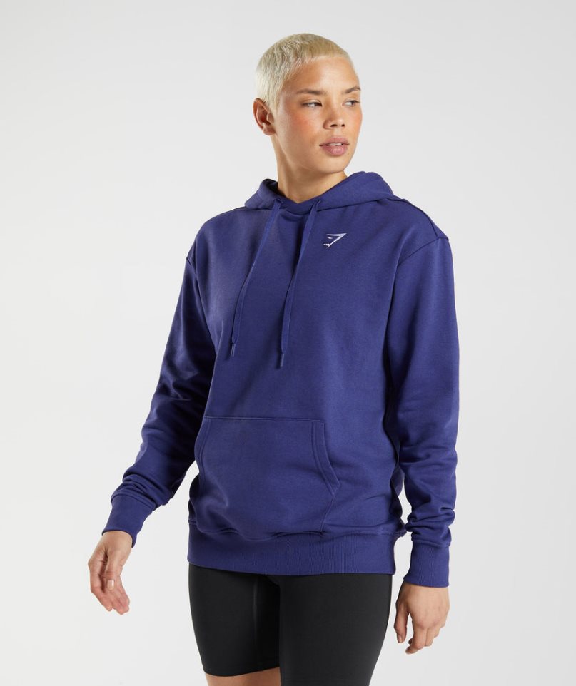 Gymshark Sport Boyfriend Hoodie Damen Navy | 80613BTFY