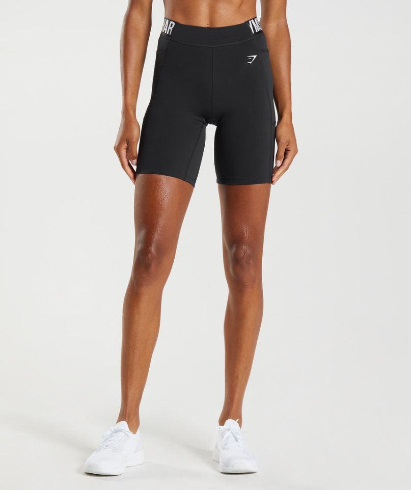 Gymshark Sport Brandmark Cycling Kurze Hose Damen Schwarz | 54837TEPX