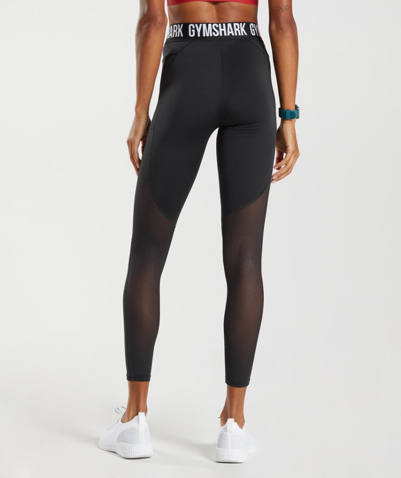 Gymshark Sport Brandmark Leggings Damen Schwarz | 18095UNSH