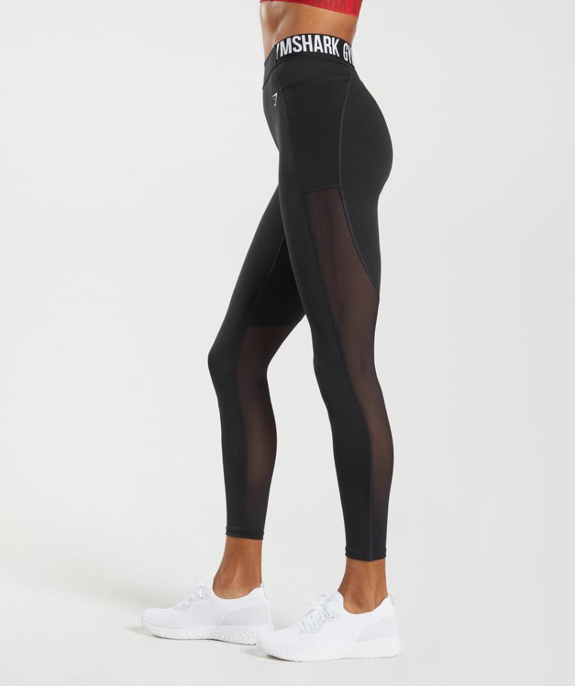 Gymshark Sport Brandmark Leggings Damen Schwarz | 18095UNSH