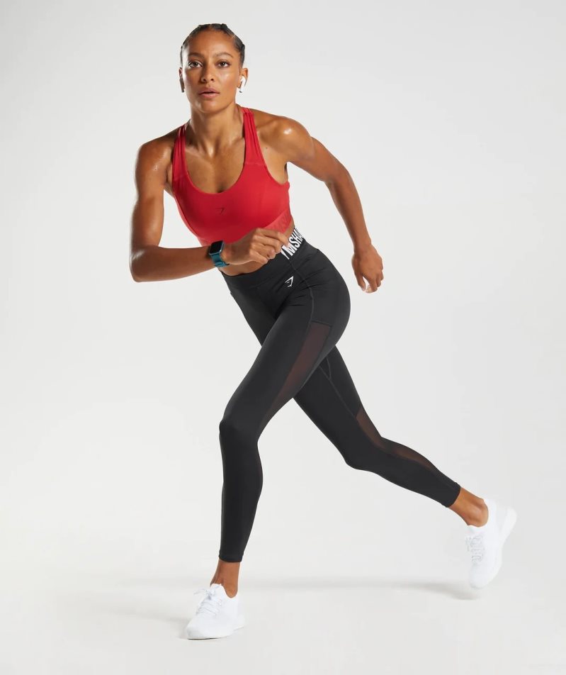 Gymshark Sport Brandmark Leggings Damen Schwarz | 18095UNSH