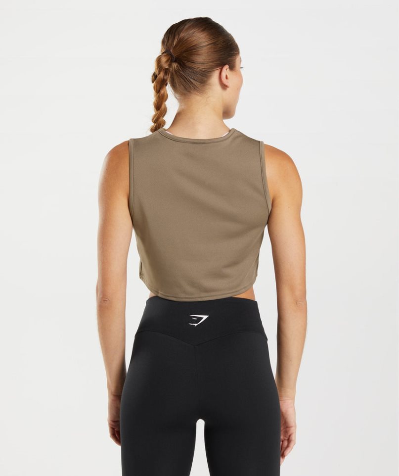 Gymshark Sport Crop Muskelshirt Damen Braun | 10724VCPQ