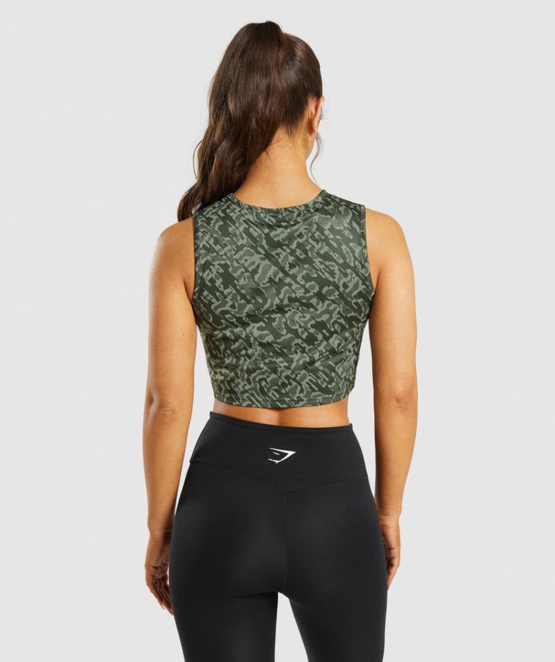 Gymshark Sport Crop Muskelshirt Damen Grün | 39074CTAP