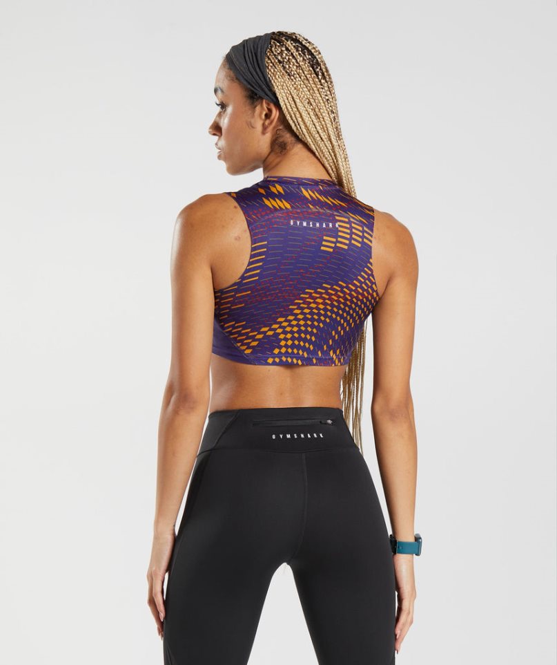 Gymshark Sport Crop Muskelshirt Damen Mehrfarbig | 72491QTBJ