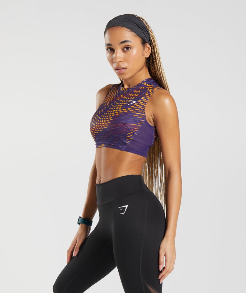 Gymshark Sport Crop Muskelshirt Damen Mehrfarbig | 72491QTBJ