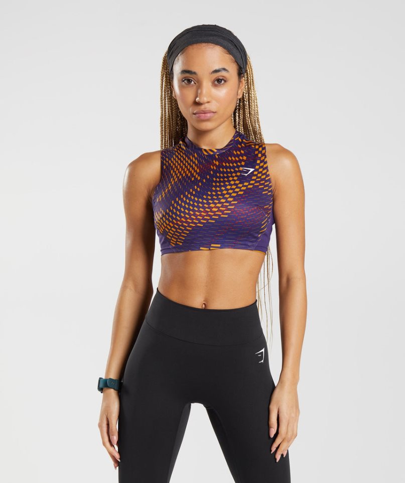 Gymshark Sport Crop Muskelshirt Damen Mehrfarbig | 72491QTBJ