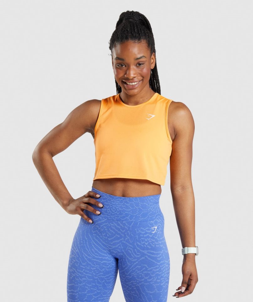 Gymshark Sport Crop Muskelshirt Damen Orange | 82370HWVC