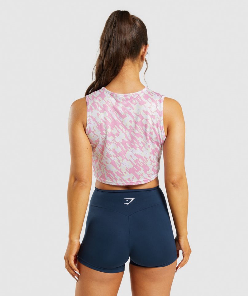 Gymshark Sport Crop Muskelshirt Damen Rosa | 48197WIQY