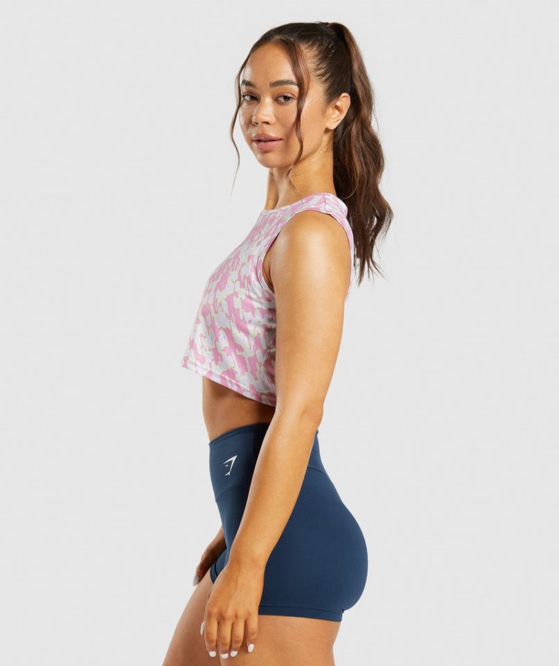 Gymshark Sport Crop Muskelshirt Damen Rosa | 48197WIQY