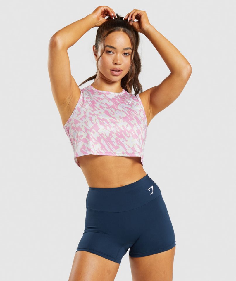 Gymshark Sport Crop Muskelshirt Damen Rosa | 48197WIQY