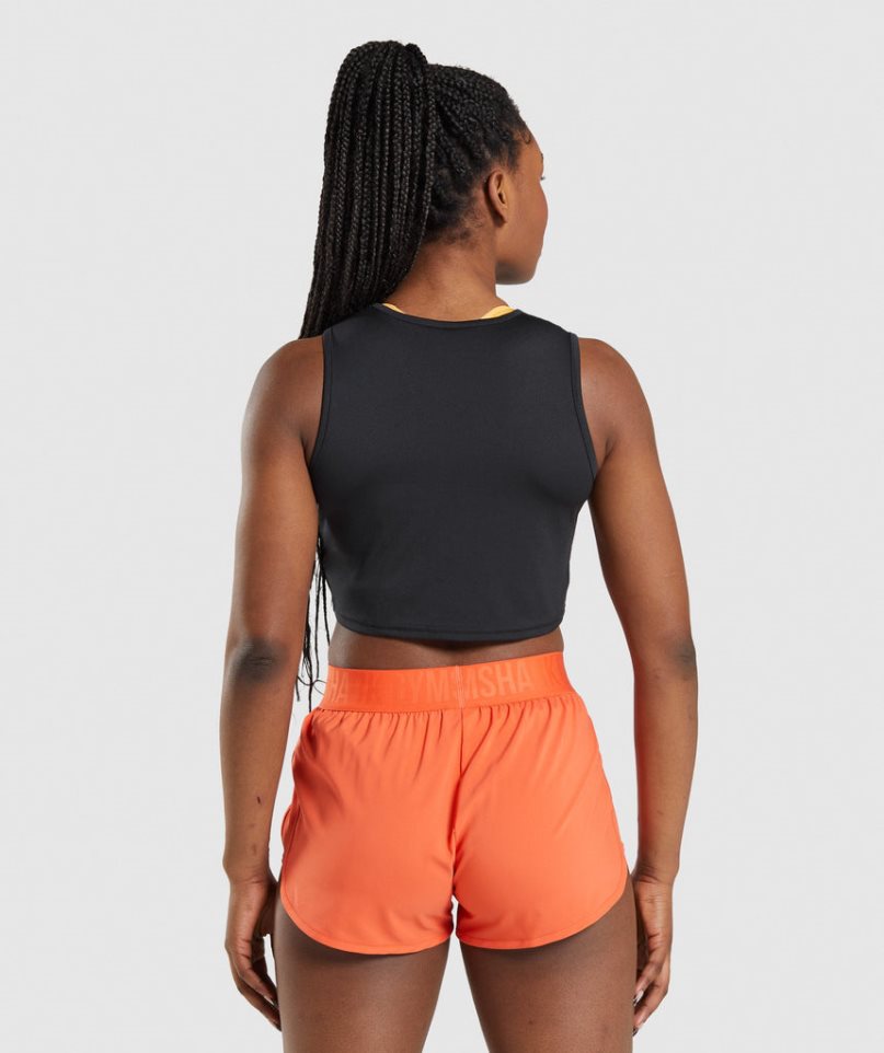 Gymshark Sport Crop Muskelshirt Damen Schwarz | 93807VXNI