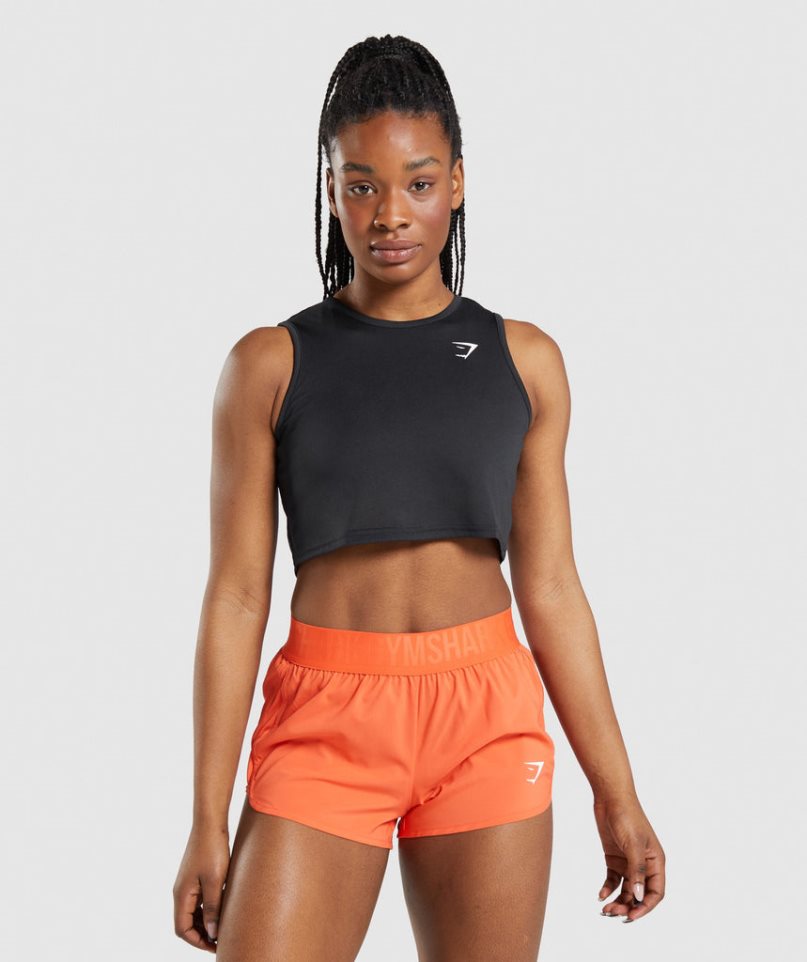 Gymshark Sport Crop Muskelshirt Damen Schwarz | 93807VXNI