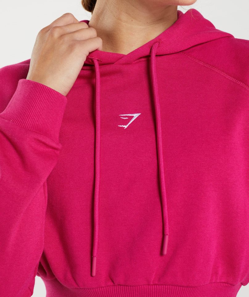 Gymshark Sport Cropped Hoodie Damen Fuchsie | 39271PVNW