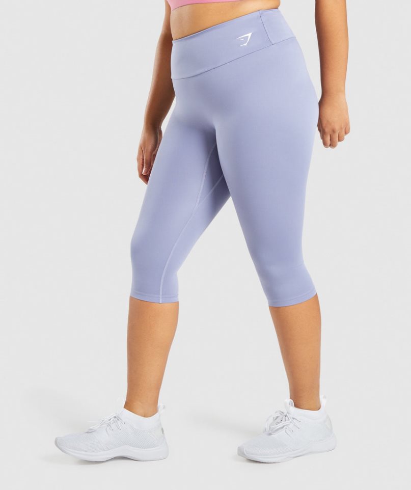 Gymshark Sport Cropped Leggings Damen Hellblau | 63480ROXS