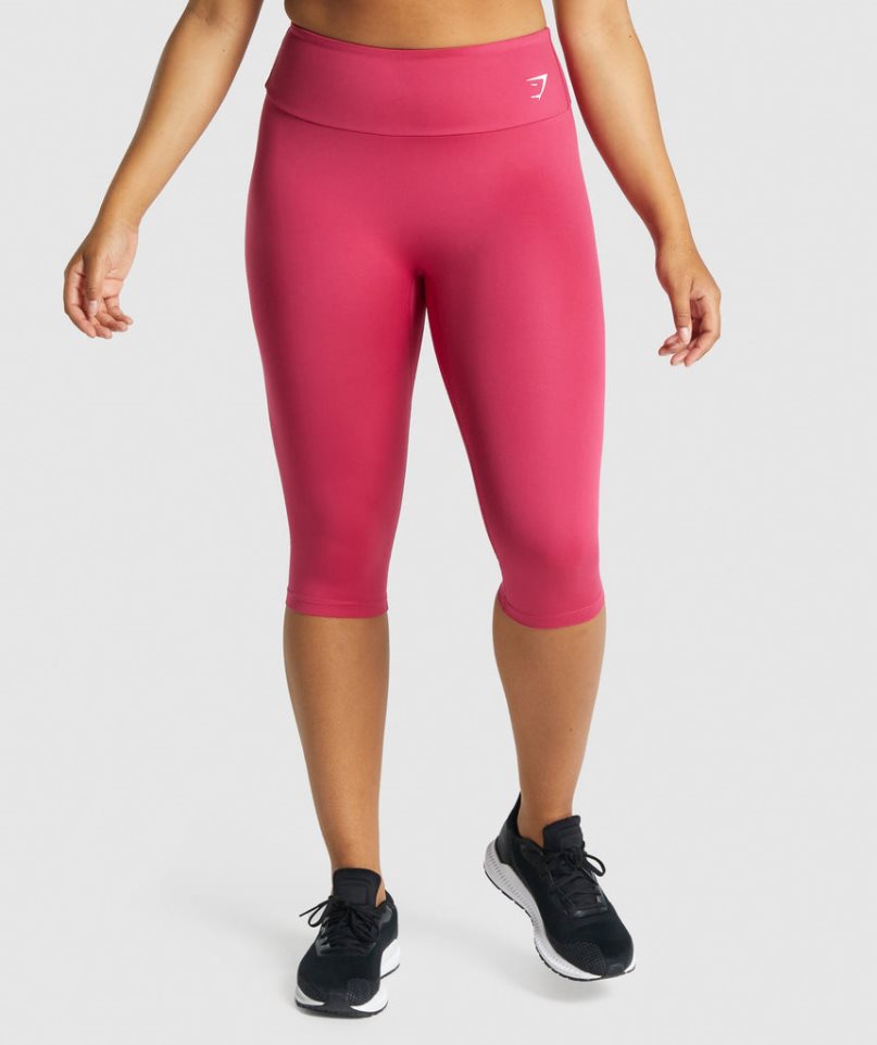 Gymshark Sport Cropped Leggings Damen Rosa | 34095ENTA