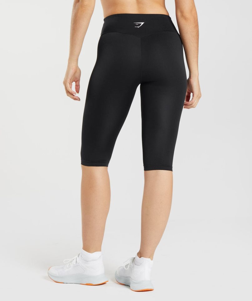 Gymshark Sport Cropped Leggings Damen Schwarz | 70413ZBWI