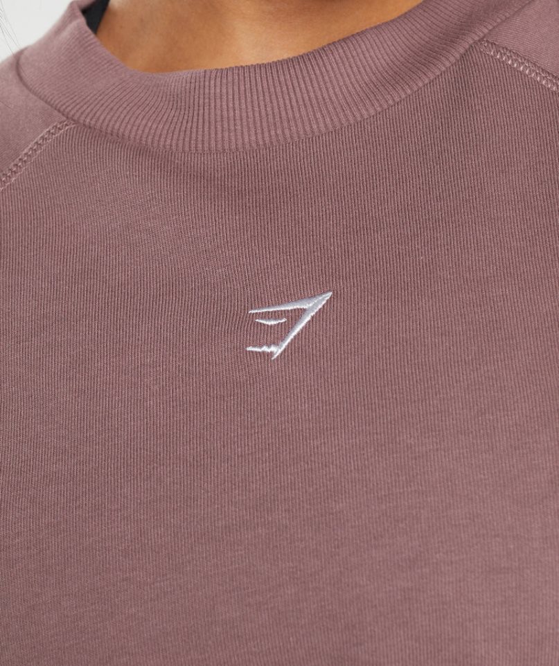 Gymshark Sport Cropped Sweatshirts Damen Rosa | 05279IKWR