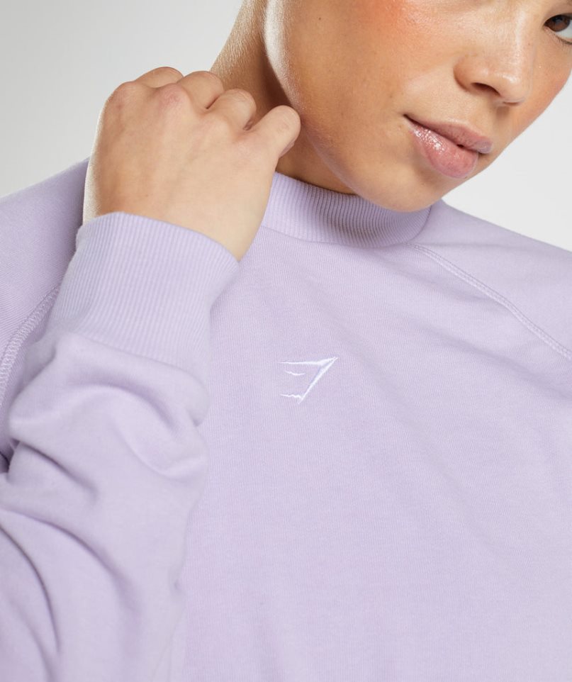 Gymshark Sport Cropped Sweatshirts Damen Helllila | 36152YJLX