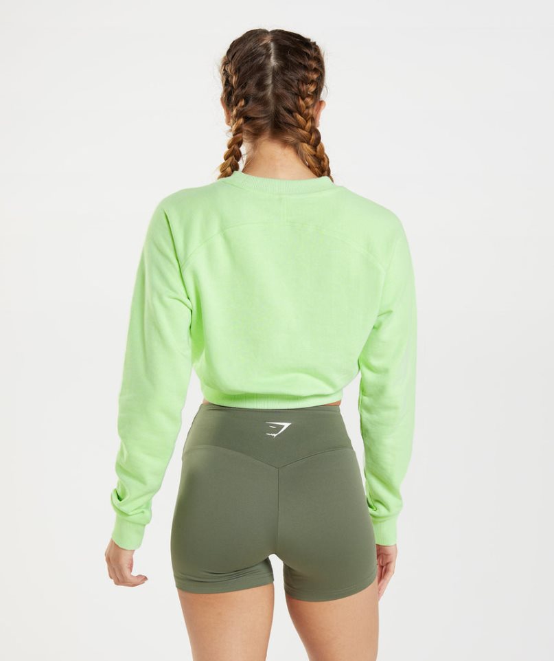 Gymshark Sport Cropped Sweatshirts Damen Grün | 65184NUIO