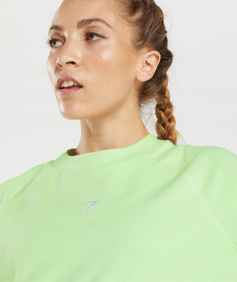 Gymshark Sport Cropped Sweatshirts Damen Grün | 65184NUIO