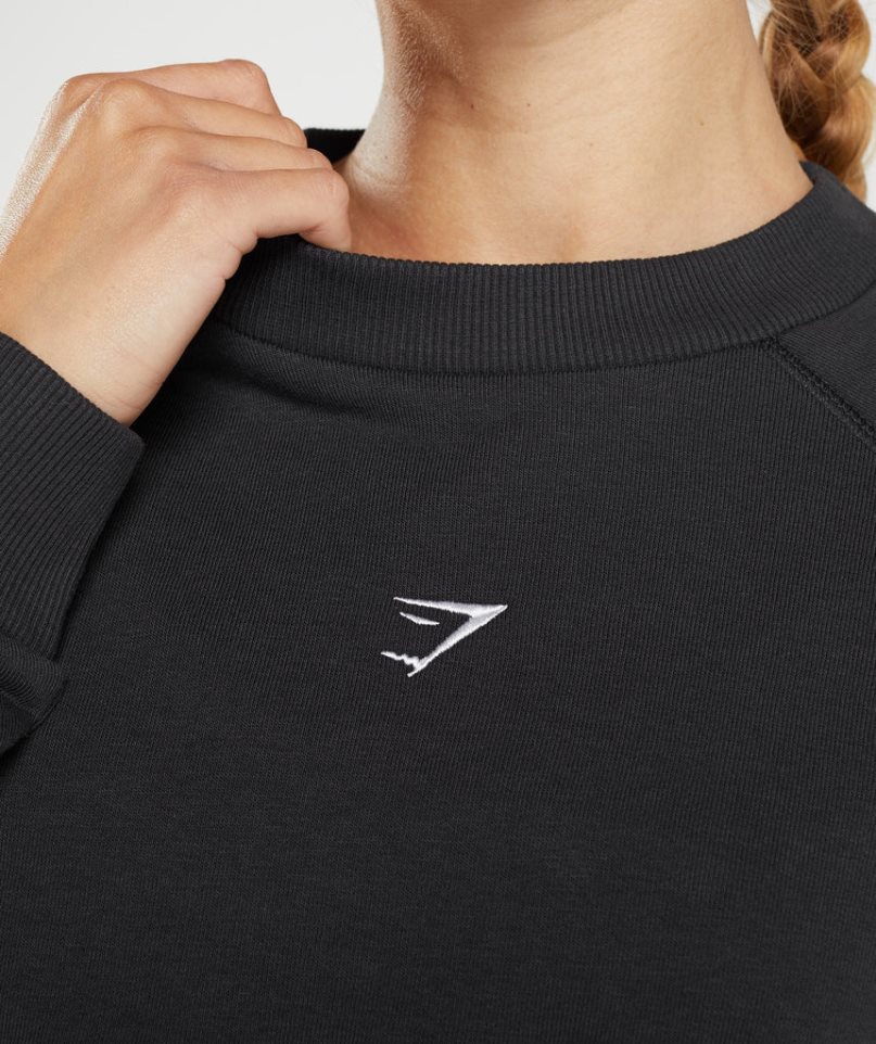 Gymshark Sport Cropped Sweatshirts Damen Schwarz | 97682ADRM