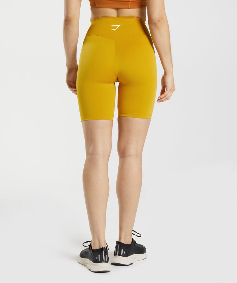 Gymshark Sport Cycling Kurze Hose Damen Gelb | 74180WTOF