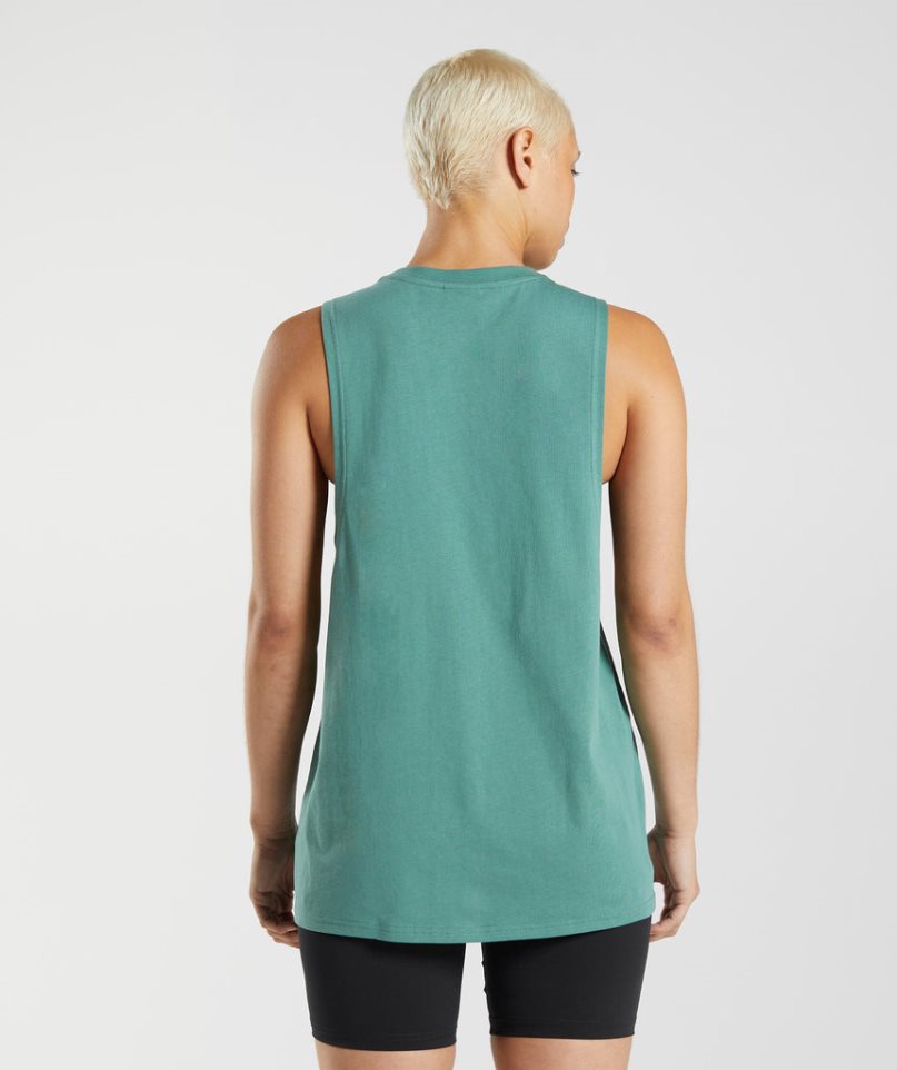 Gymshark Sport Drop Arm Muskelshirt Damen Grün | 27085QHND