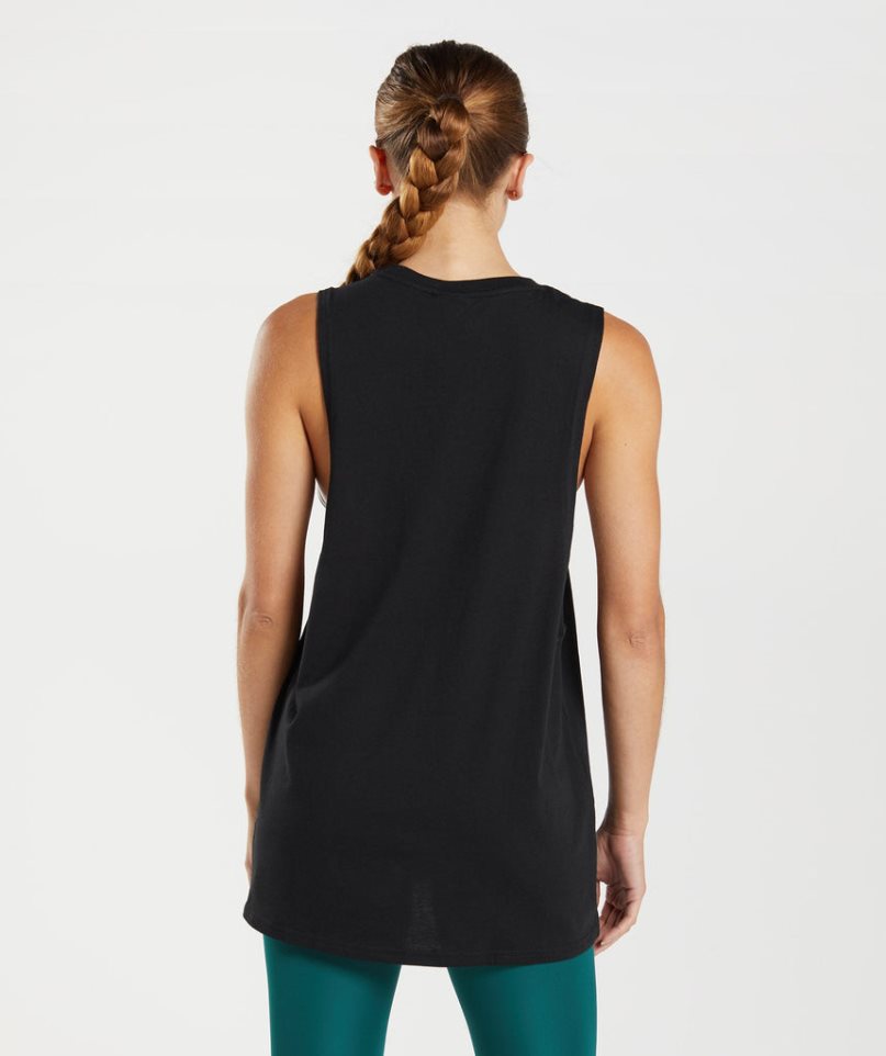 Gymshark Sport Drop Arm Muskelshirt Damen Schwarz | 45912QBSX