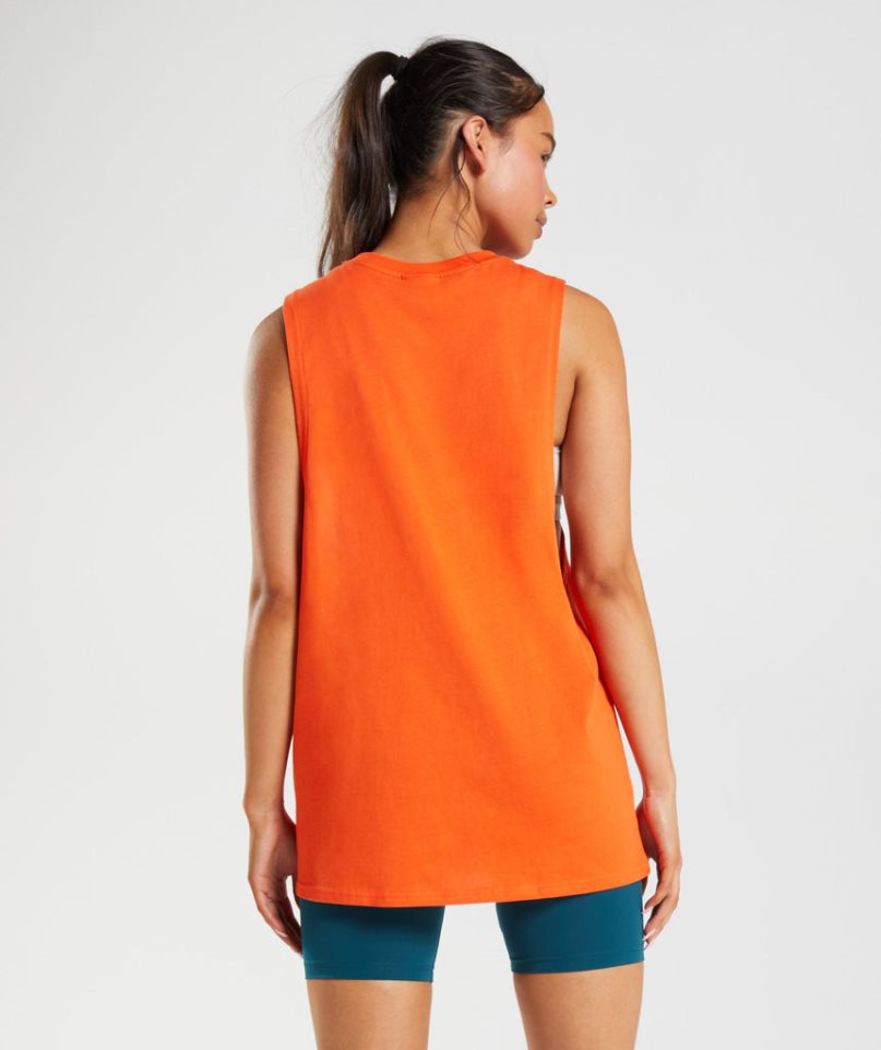 Gymshark Sport Drop Arm Muskelshirt Damen Orange | 59648OFDC