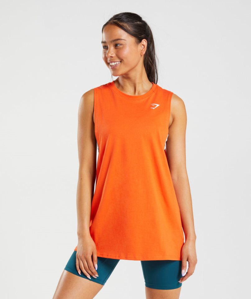 Gymshark Sport Drop Arm Muskelshirt Damen Orange | 59648OFDC