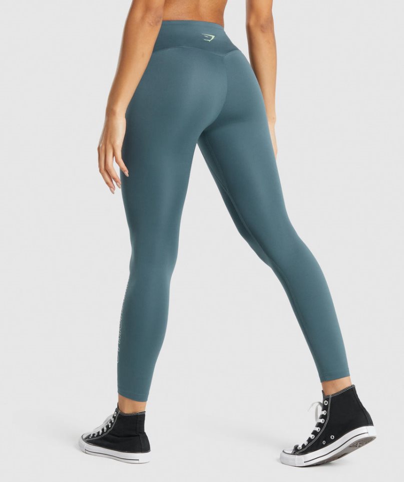 Gymshark Sport Graphic Leggings Damen Navy | 70458HIOR