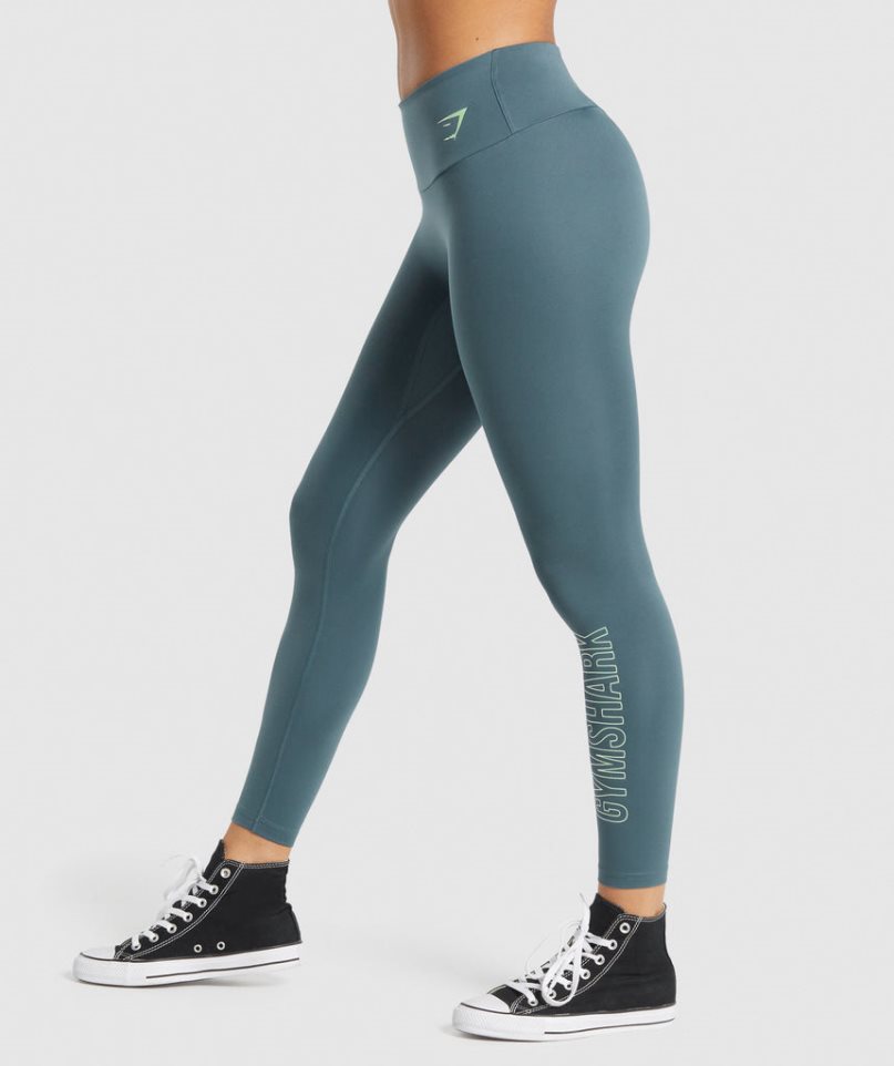 Gymshark Sport Graphic Leggings Damen Navy | 70458HIOR