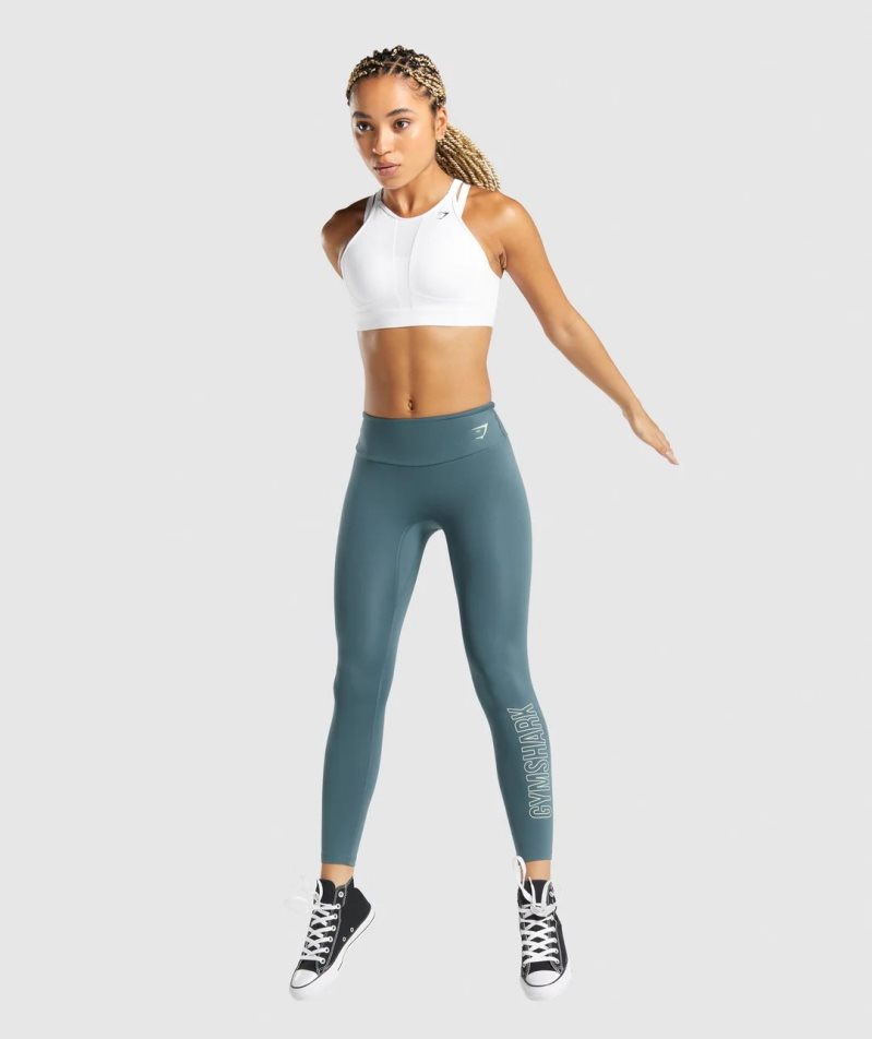 Gymshark Sport Graphic Leggings Damen Navy | 70458HIOR