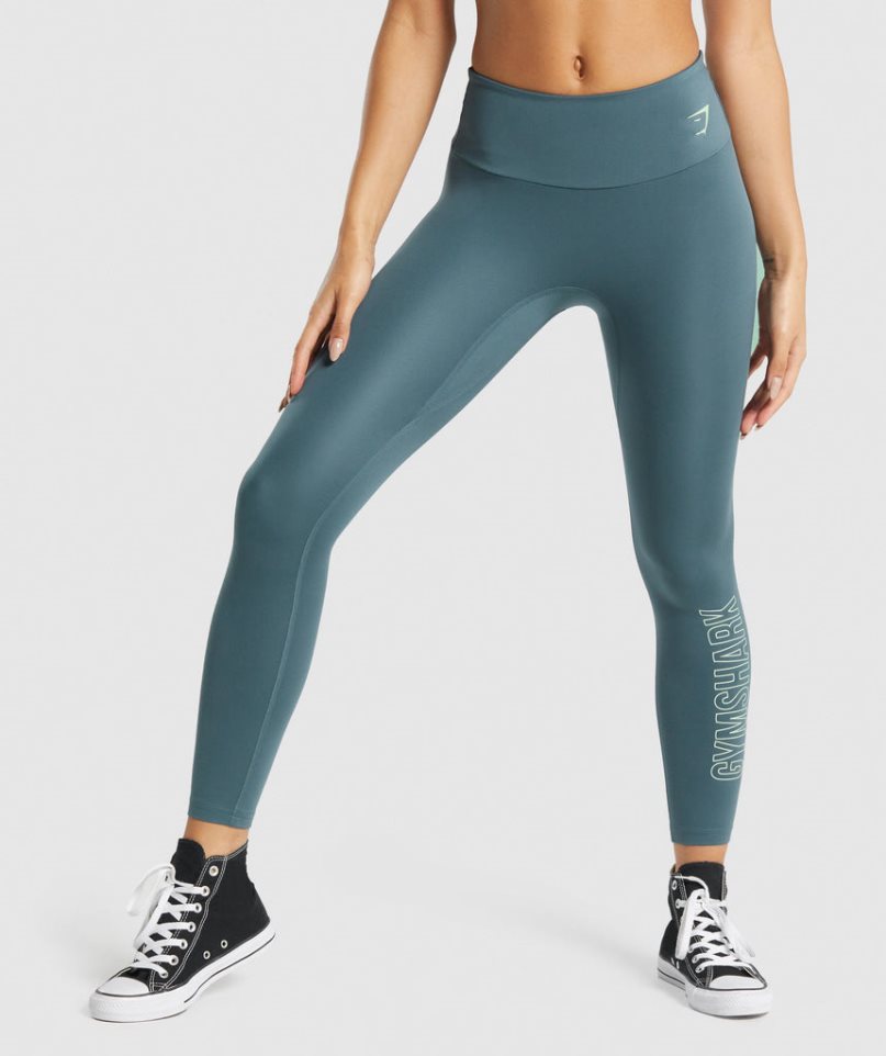 Gymshark Sport Graphic Leggings Damen Navy | 70458HIOR