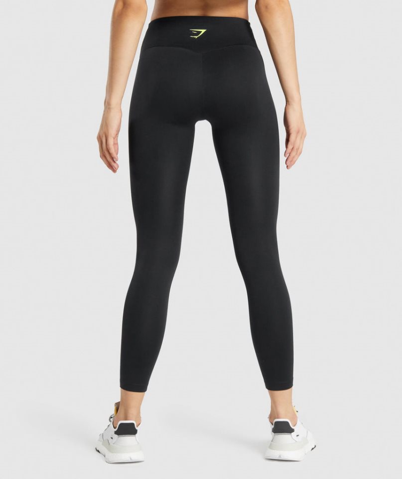 Gymshark Sport Graphic Leggings Damen Schwarz | 86147WHFT