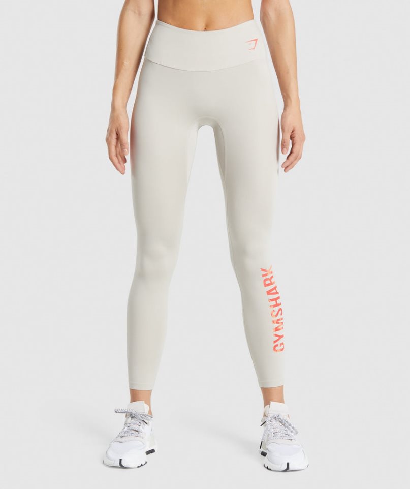 Gymshark Sport Graphic Leggings Damen Weiß | 80435IGXR