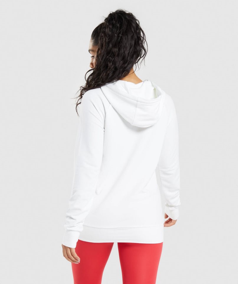 Gymshark Sport Hoodie Damen Weiß | 18532YLHT