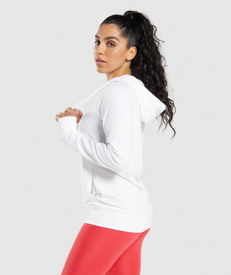 Gymshark Sport Hoodie Damen Weiß | 18532YLHT