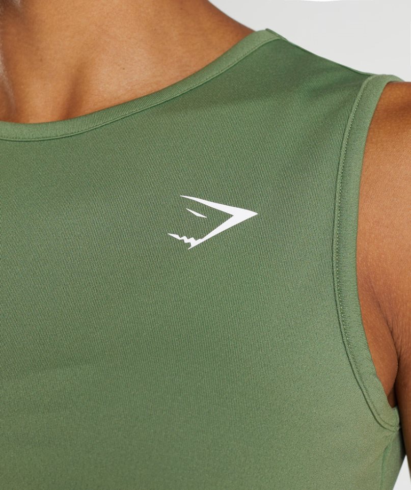 Gymshark Sport Kurz Geschnittene Oberteile Damen Grün | 27136ACKM